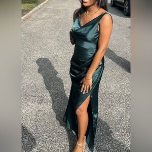 SHEIN Belle Ruched Split Thigh Dress